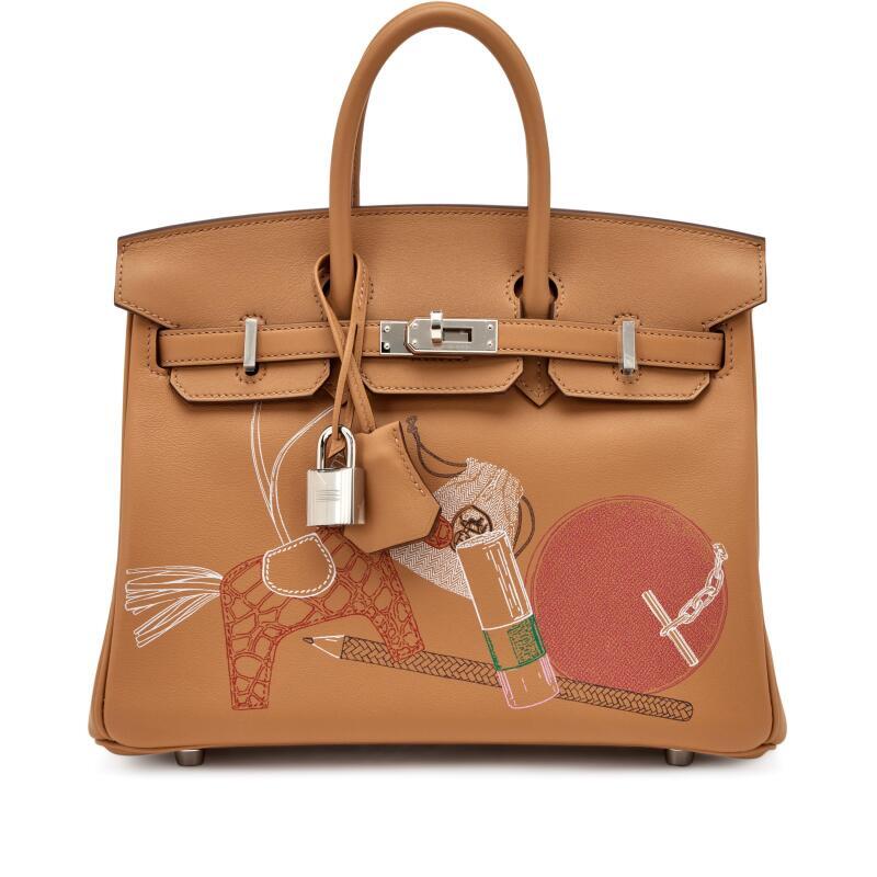 Hermès Biscuit Swift In and Out Birkin 25 Palladium Hardware, 2021